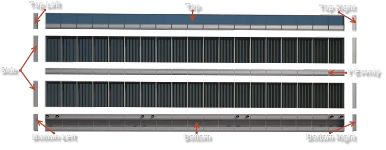 The inputs used for a curtain wall style