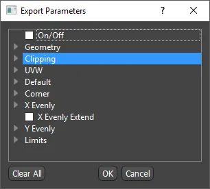 Export Parameters