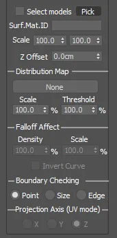 Common area properties interface in ForestPack