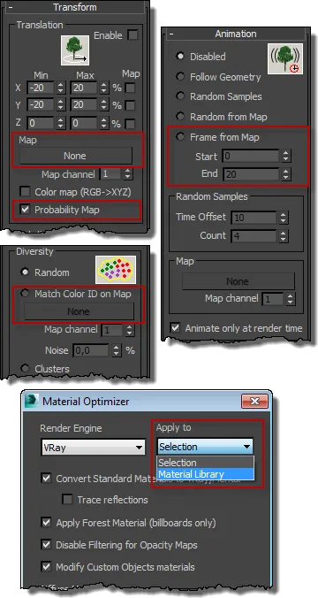 Forest Pack interface