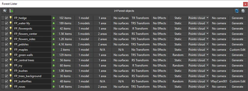 Forest Pack listener window