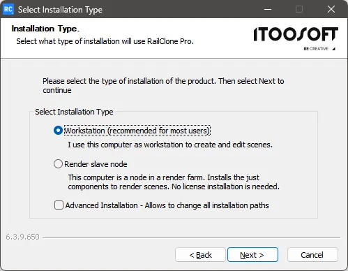 Select Installation Type