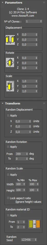 Clone Modifier interface