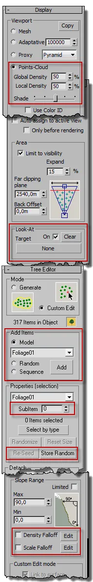 Forest Pack interface