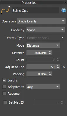 Divide Operator The RailClone Divide Operator UI