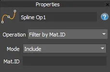 Filter Material ID Operator The RailClone Filter Material ID Operator UI