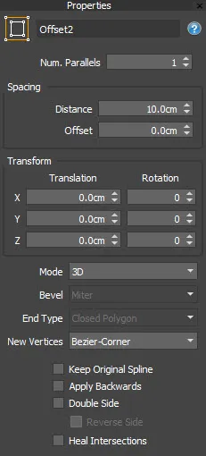 Spline offset tool interface for precise design adjustments