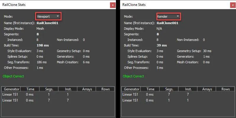 Statistics window