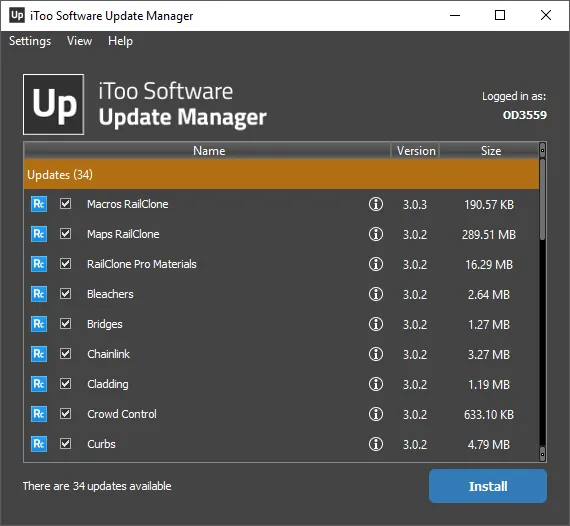 Update Manager Interface