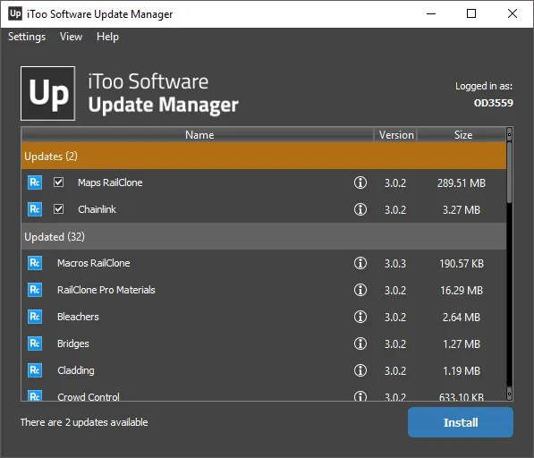 Update Manager UI