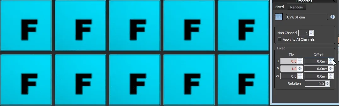In fixed mode, the UVW coordinates are adjusted for all segments